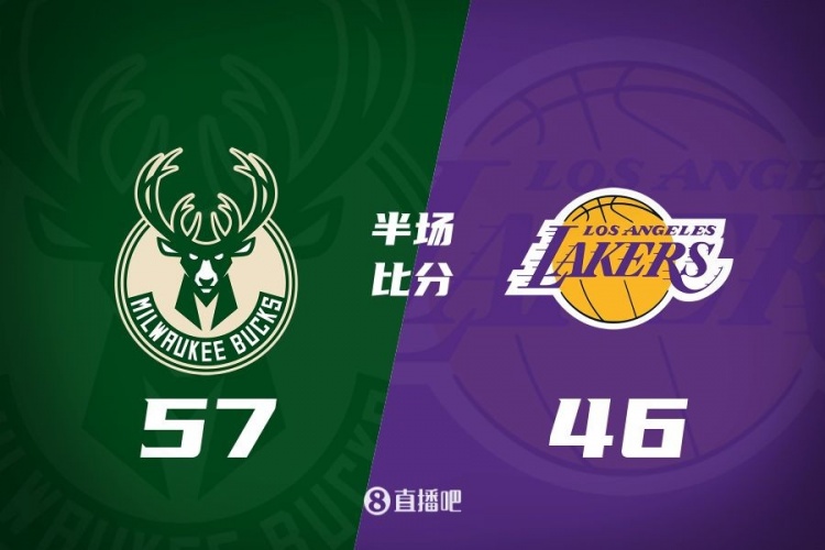  讓一套首發(fā)！布朗尼8分全隊最高 字母13+3 湖人半場落后雄鹿11分