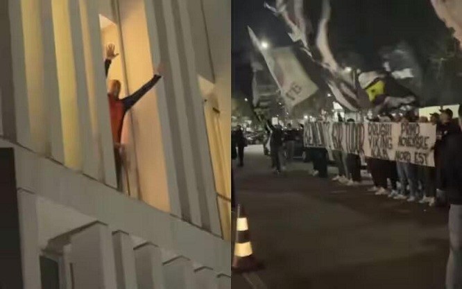  都體：尤文球迷來到酒店外支持新主帥，圖多爾向球迷們揮手致意