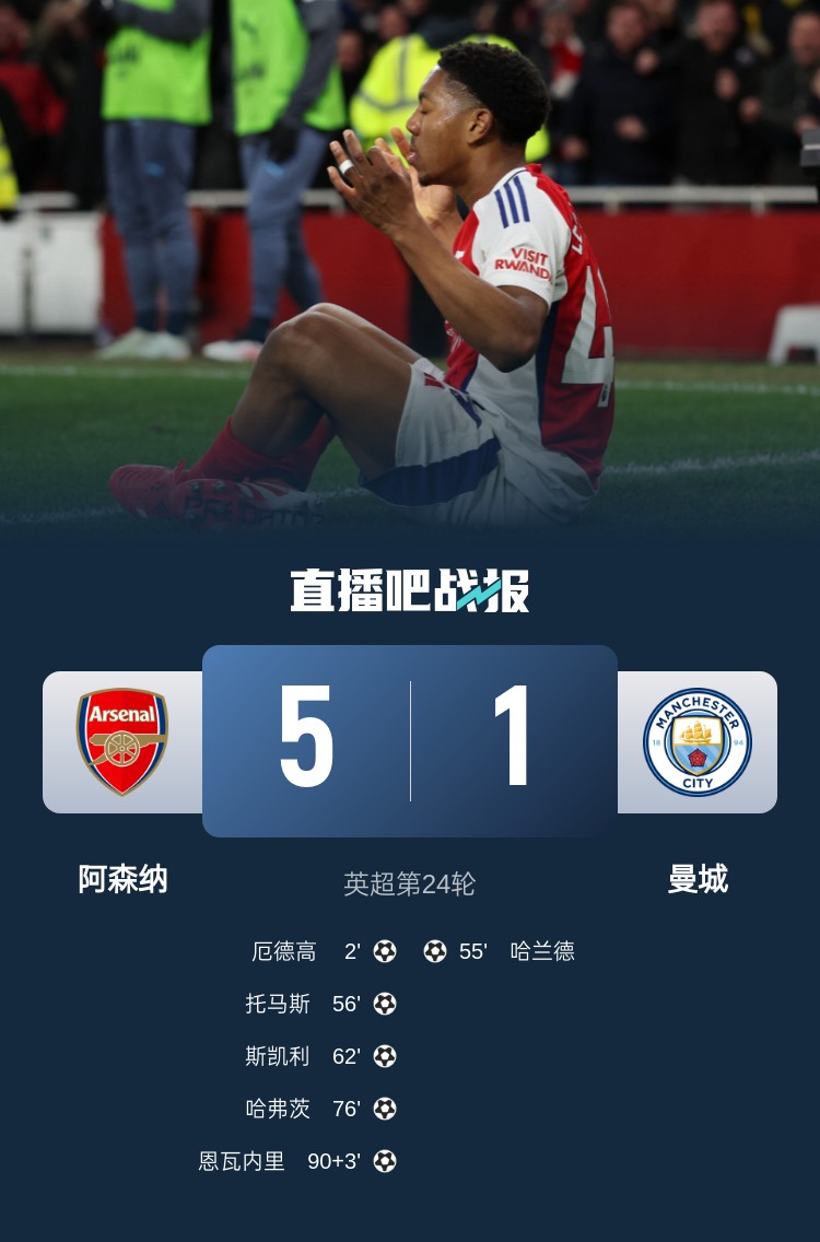  硬氣槍手無(wú)畏強(qiáng)敵！阿森納本賽季5-1碾壓曼城，3-0完勝皇馬