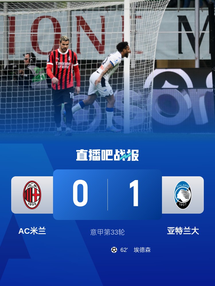 米蘭雙雄本輪均0-1輸球，周中意杯半決賽次回合再對決