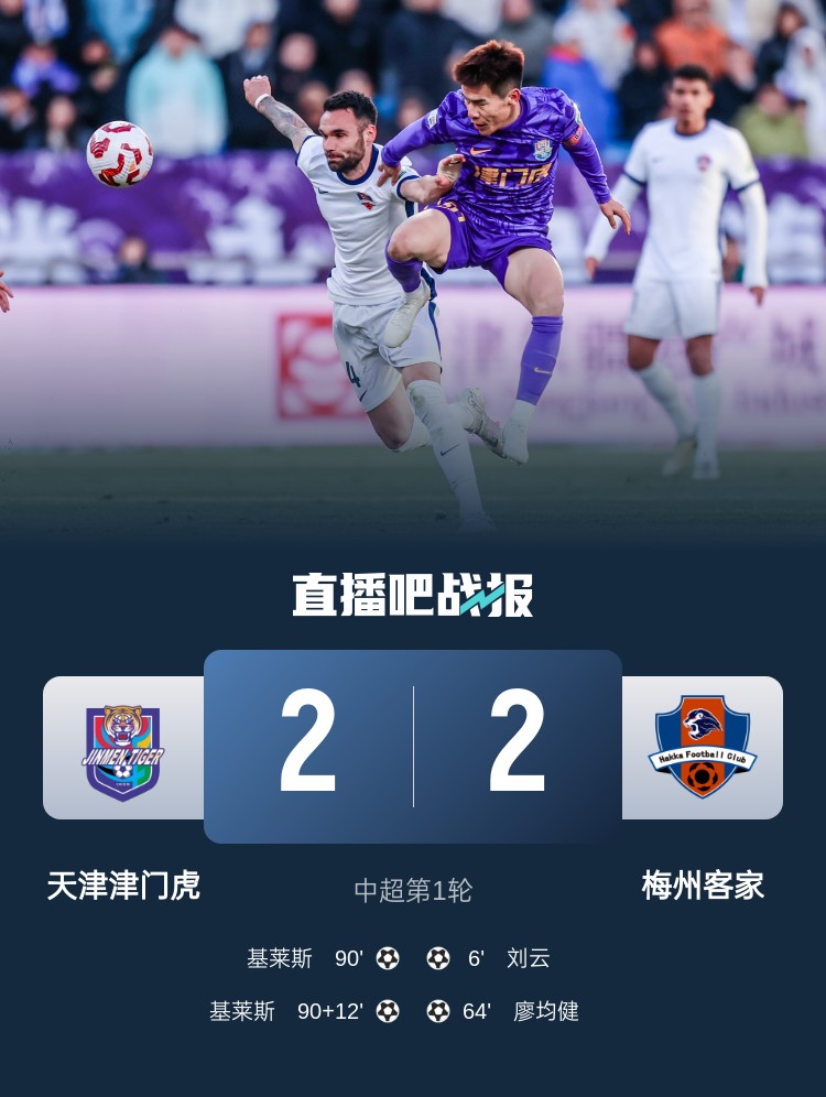  和風(fēng)勁吹！今日下午中超4場比賽全部以平局收場
